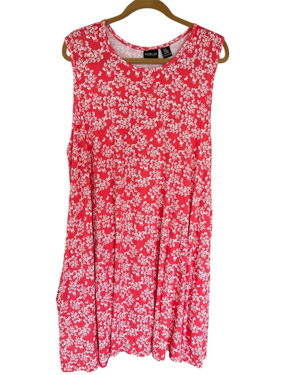 Rachel Zoe Dresses & Skirts - Rachel Zoe Coral and White print Floral Sleeveless A-Line Midi Dress Plus Sz 2X